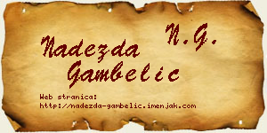 Nadežda Gambelić vizit kartica